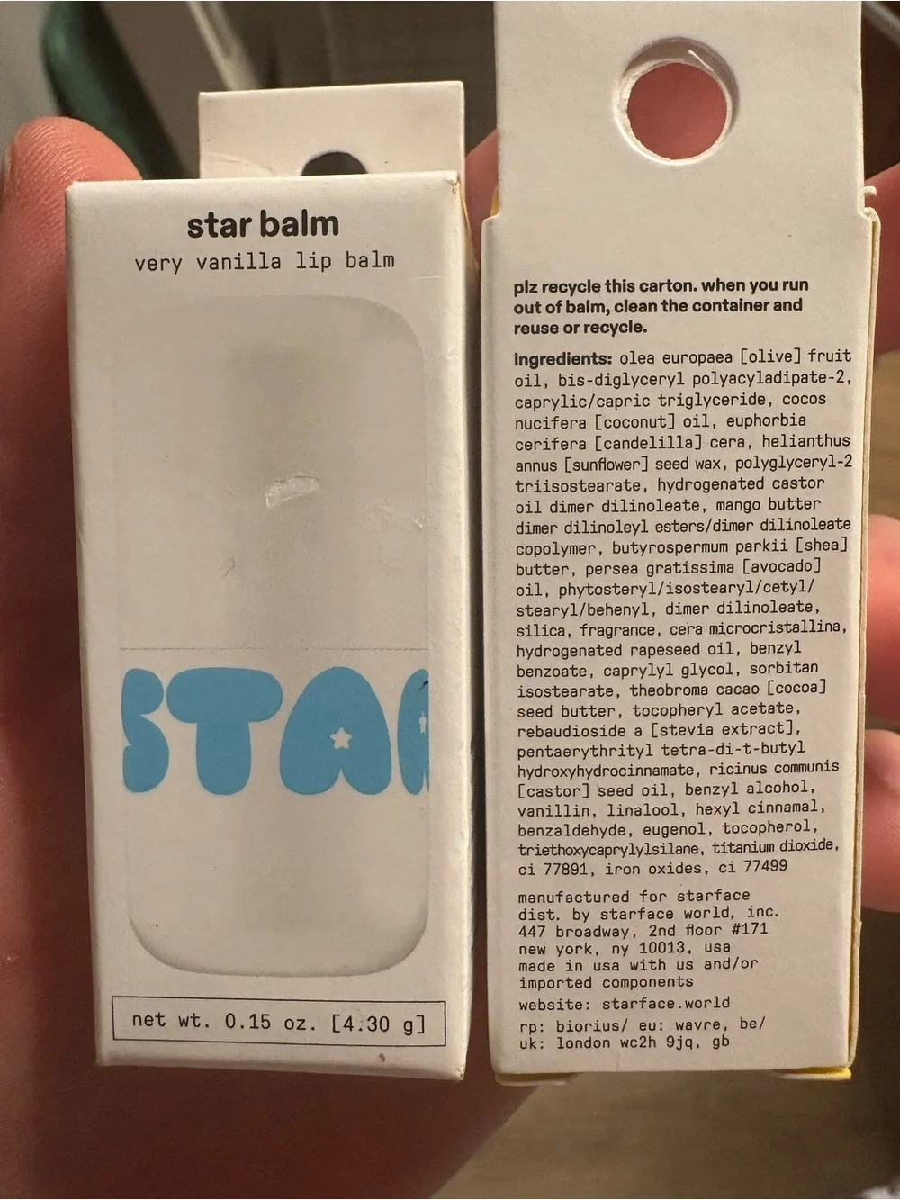 TWO Starface Balm Very Vanilla Lip Balm